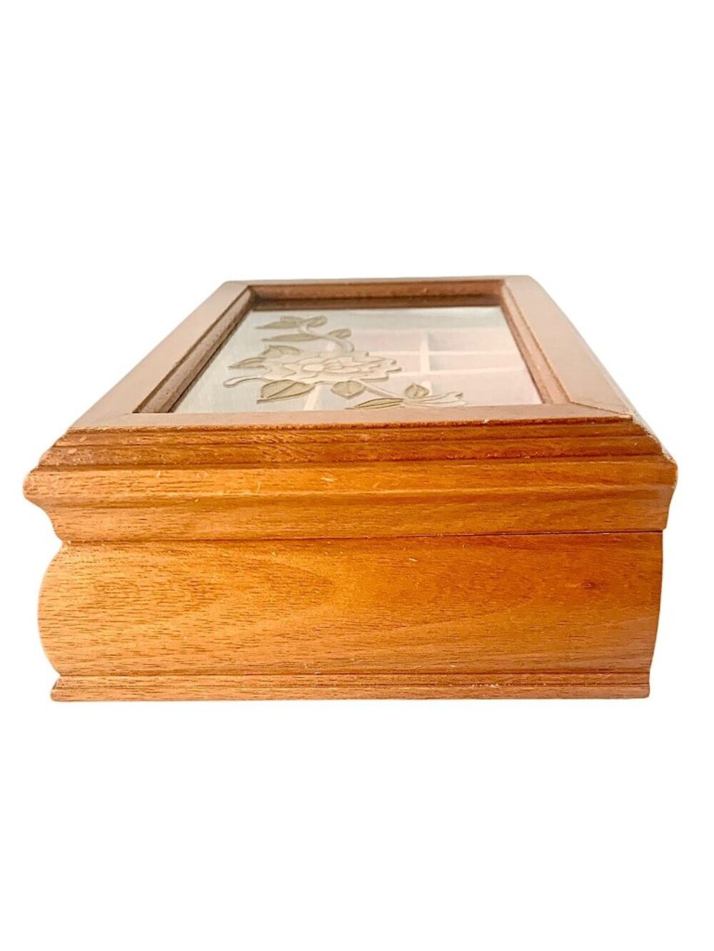 Vintage Wooden Jewelry Box Removable Tray Jewellery Box Retro - Picture 6 of 8
